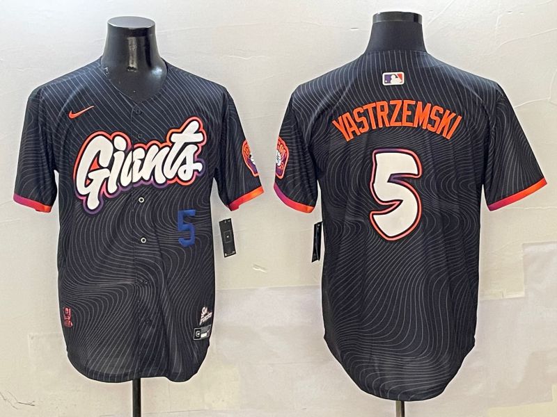 Men San Francisco Giants #5 Yastrzemski Black Second generation Joint Name Nike 2025 MLB Jersey style 8->san francisco giants->MLB Jersey